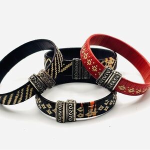 Set of Four Woven Bangles